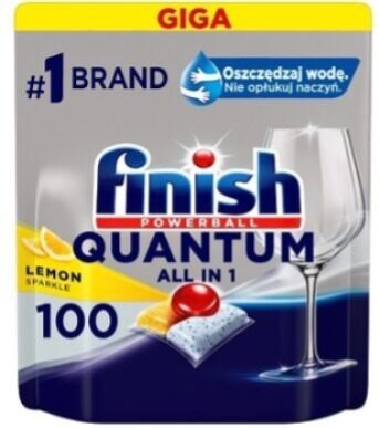 Tabletes trauku mazgāšanas automātiem FINISH Quantum Lemon, 100gab